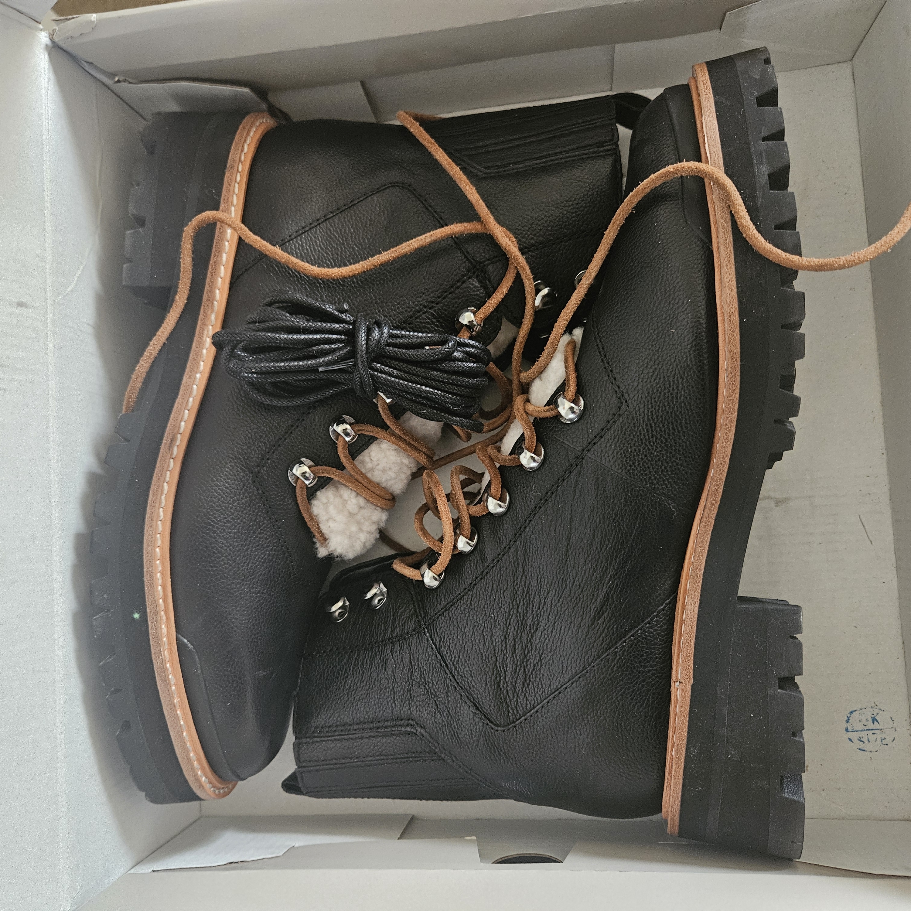 Marc Fisher Black Ankle Boots With Tan Accents